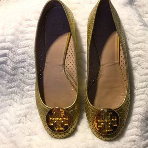 Tory Burch gold color flats size 8